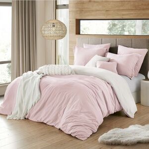 Swift Home Swift Home Modern Prewashed Crinkle Reversible Duvet Cover Set